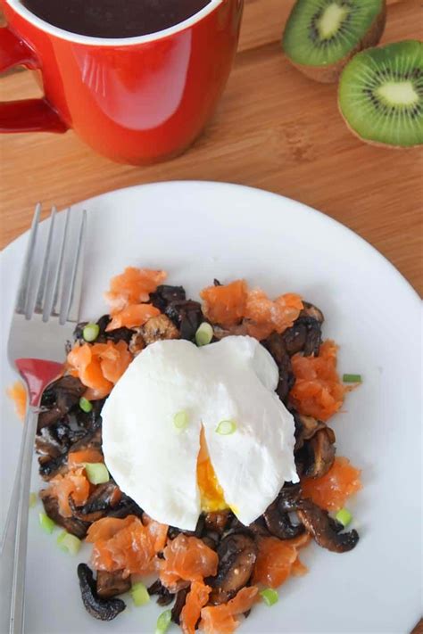 Then, we'll add in the minced garlic and potatoes. Smoked Salmon, Mushroom & Egg Breakfast | A Food Lover's Kitchen