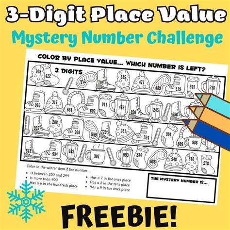 Place Value 3 Digits Mystery Number Challenge I Spy Worksheets