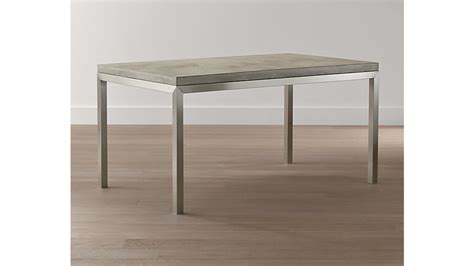 Concrete Top Stainless Steel Base 48x28 Parsons High Dining Table