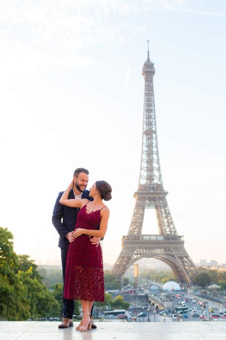 Eiffel Tower Sunrise Couple Photoshoot Paris The Parisian Photographers