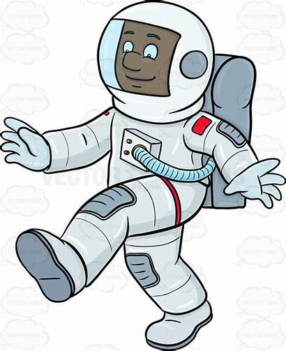 Astronaut Clipart Walking Female Space Cartoon Male