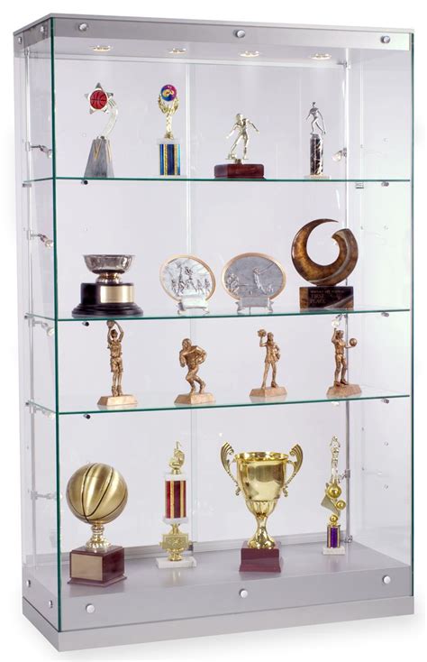 Award Display Case | Silver Painted Finished Trophy Cabinet