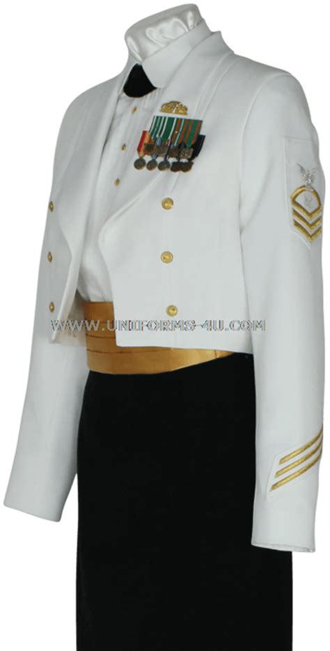 Us Coast Guard Female Enlisted Dinner Dress White Jacket Uniform