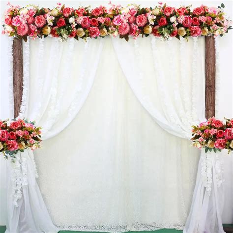 QF Flower Wall Wedding Silk Artificial Flowers Row For Wedding Backdrop