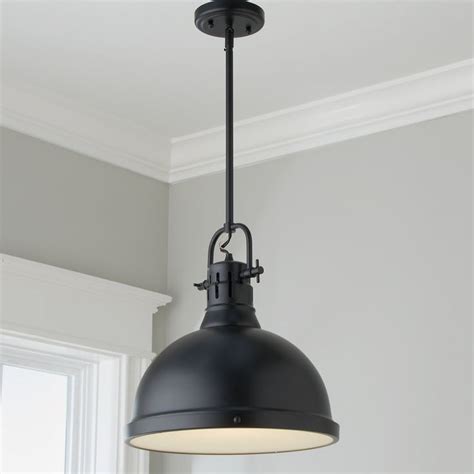 Classic Dome Shade Pendant Light With Rod Large