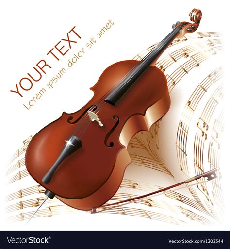 Classical Cello On Musical Notes Background Vector Image