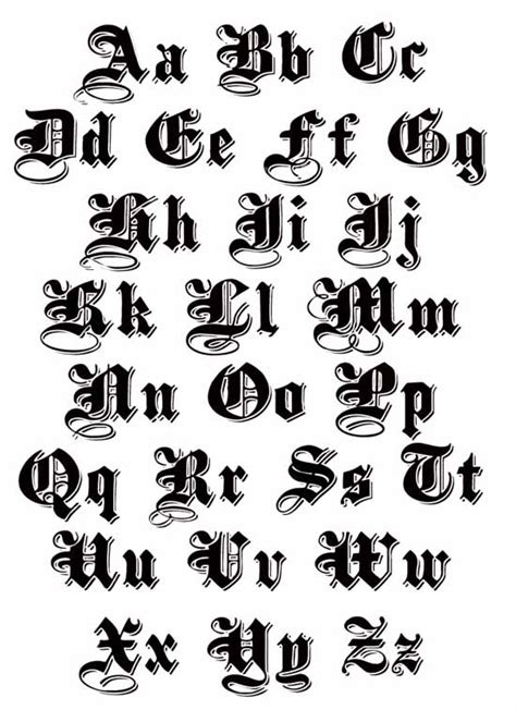 Terbaru 30 Old English Tattoo Letter Fonts Alphabet