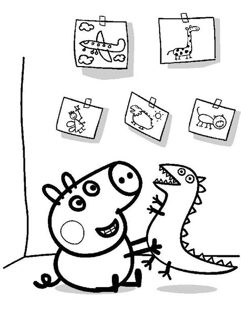 Peppa Pig Coloring Pages Dinosaur - Free Printable Coloring Pages