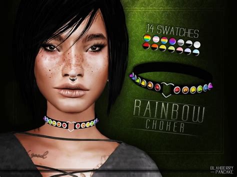 Rainbow Choker At Blahberry Pancake Sims 4 Updates