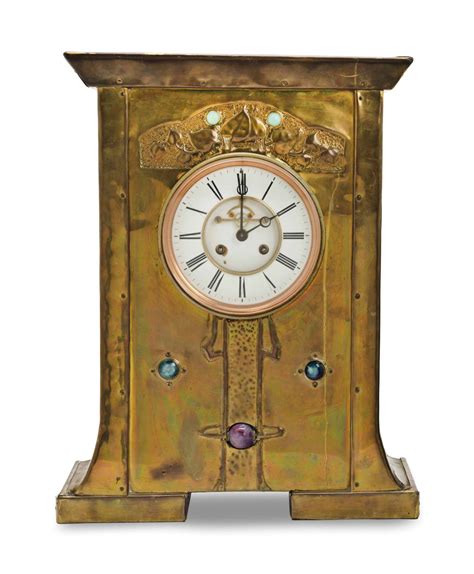An Art Nouveau Brass Striking Clock Late 19thearly 20th Century