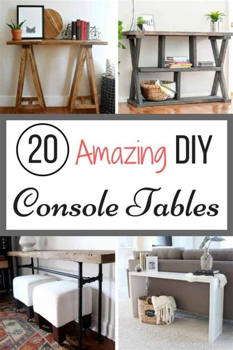 To add some more seating we came up with the idea of building a long counter height console table to go behind the sectional and act as a bar. 20 Amazing DIY Console Tables - The Handyman's Daughter