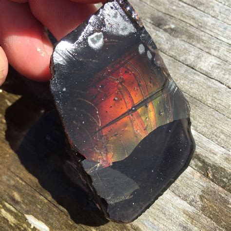 Fire Obsidian Rough Split Nodule 462 Grams Glass Buttes Oregon