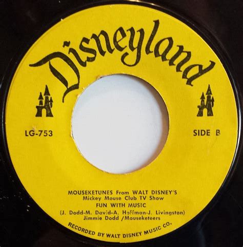 Jimmie Dodd The Mouseketeers Mouseketunes From Walt Disney S Mickey Mouse Club Tv Show Vg