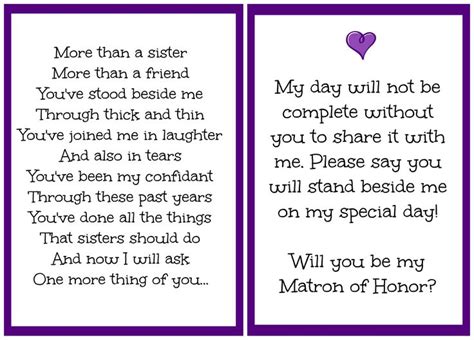 Will You Be My Matron Of Honor I Made This For My Sister Marie