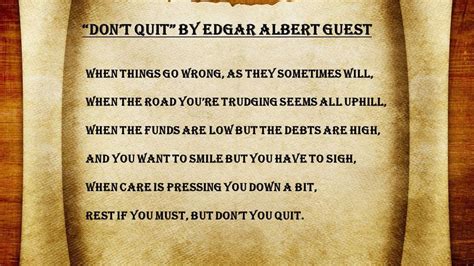 Dont Quit By Edgar Albert Guest Digital Poem Download Motivational