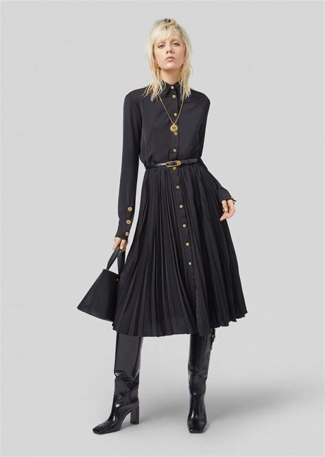 Versace Safety Pin Belted Midi Shirt Dress For Women Us Online Store
