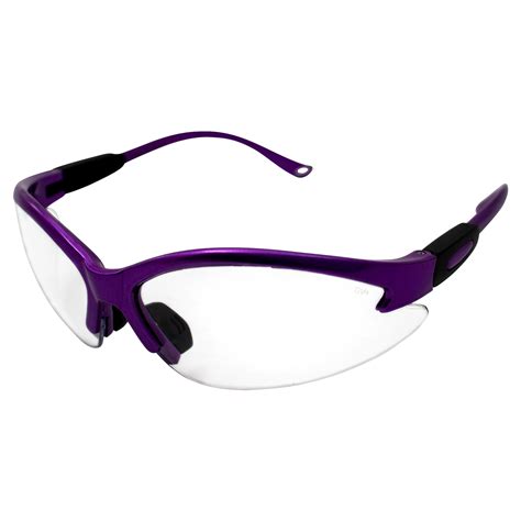 Global Vision Cougar Purple Frame Safety Glasses Clear Lens