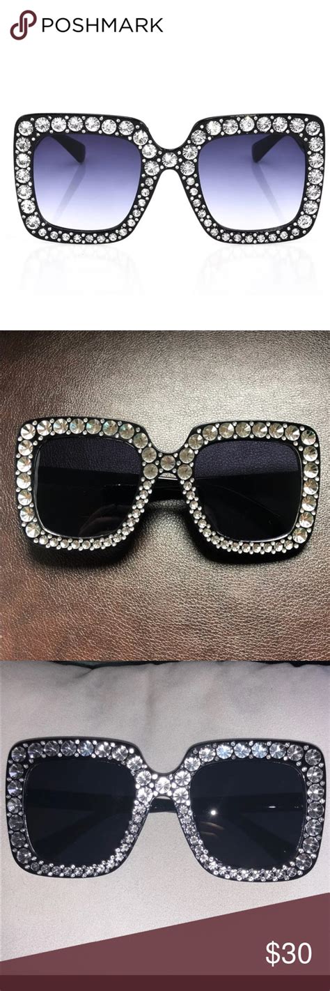 last 1 black oversized rhinestone sunglasses rhinestone sunglasses boutique accessories