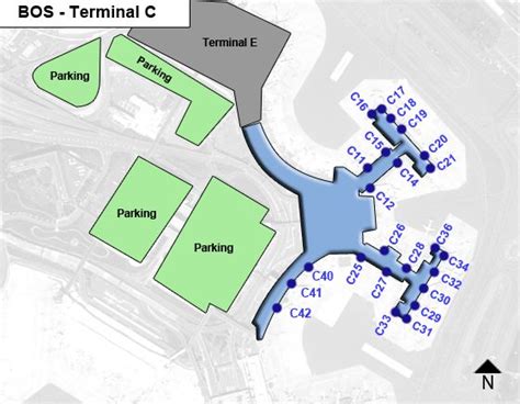 Boston Logan Airport Bos Terminal C Map