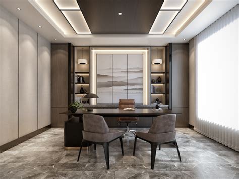 Office Room On Behance Office Interior Design Modern Contemporary