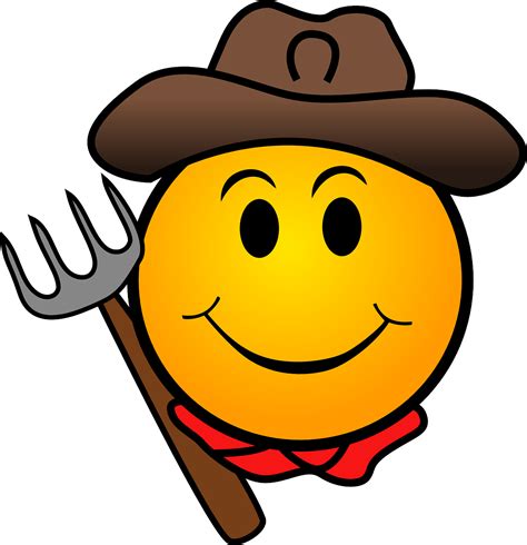 gratis obraz na pixabay kowboj gospodarstwo rolne rolnik smiley funny emoji silly faces