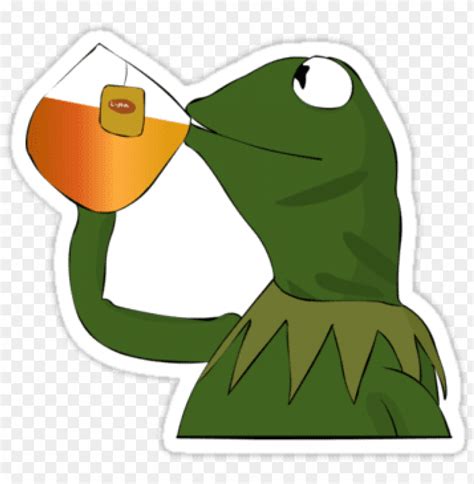Kermit Drinking Tea Emoji Download Transparent Kermit Sipping Tea Png