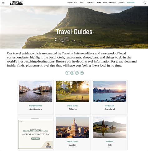 Travel + Leisure Travel Guides | Travel information, Travel and leisure, Travel guides