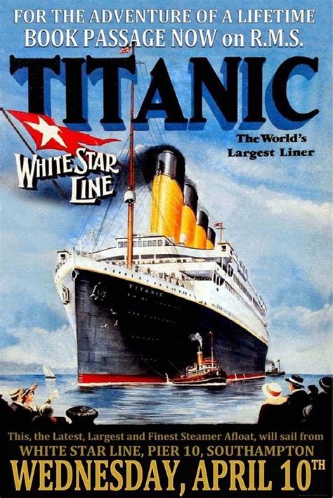White Star Line Rms Titanic Poster Maiden Voyage Retro Liverpool Art