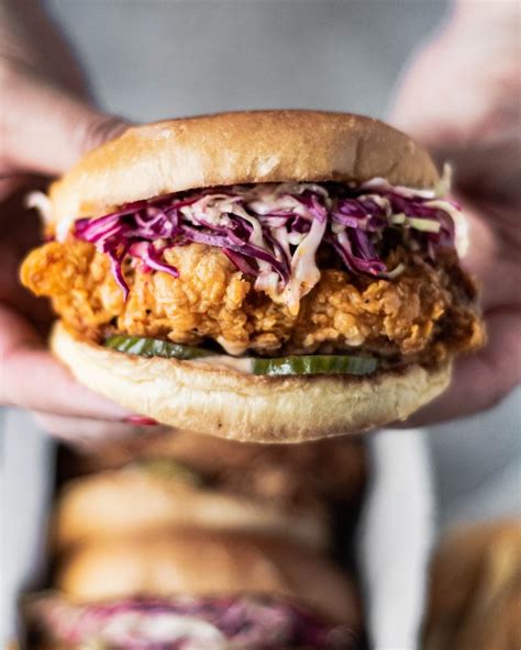 Transfer 1/4 cup of the mixture to a ziptop bag and add the chicken thighs. Nashville Style Fried Chicken Sandwich | Recipe in 2020 ...