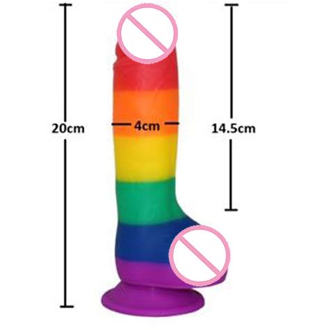 2018 New 8 Inch 100 Silicone Rainbow Dildo For Woman Buy Rainbow