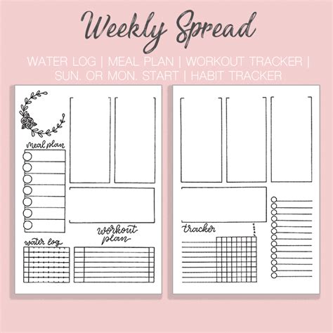 All photos and downloads were made for printables and inspirations (except for affiliate images). Awesome Free Bullet Journal Weekly Spread Printable - The ...