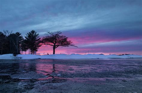 On The Ice Sunset Photograph By Ron Wiltse Fine Art America