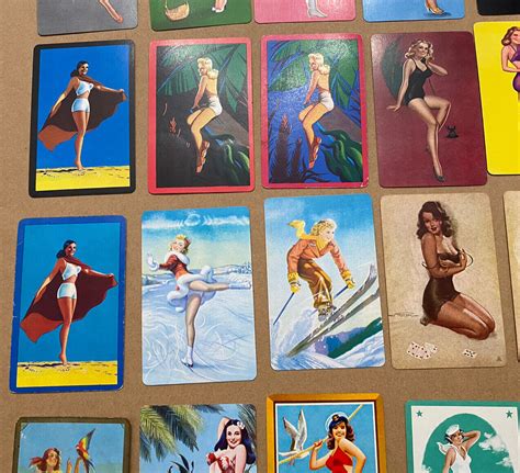 33 Vintage Single Playing Cards Sexy Risqué Pin Up Girls 1950s60s