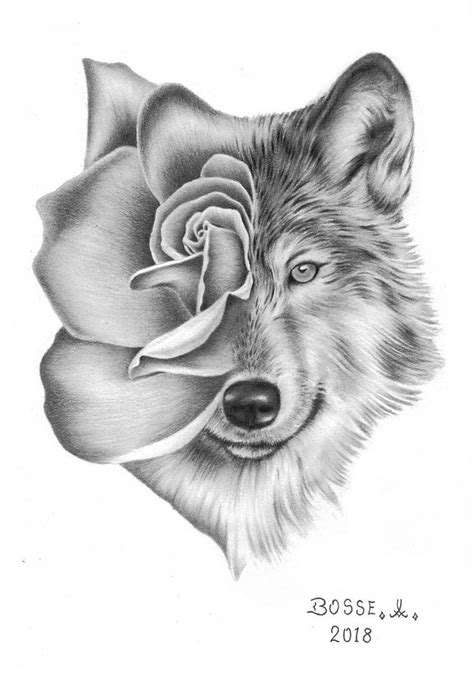 A Rose And A Wolf By Torsk1 In 2020 Wolf Tattoos Men Wolf Tattoos