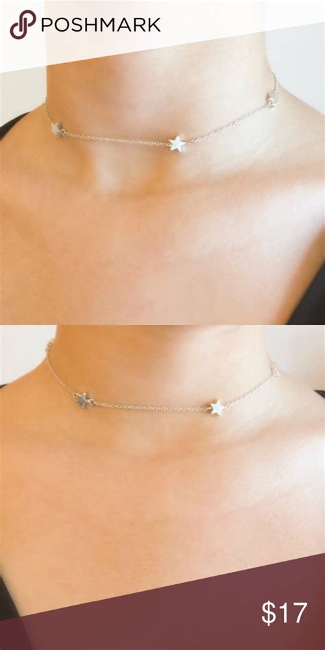Sterling Silver Star Choker Mens Sterling Silver Necklace