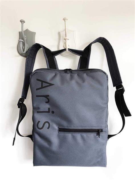 Grey Customizable Business Slim Backpack Aris Bags