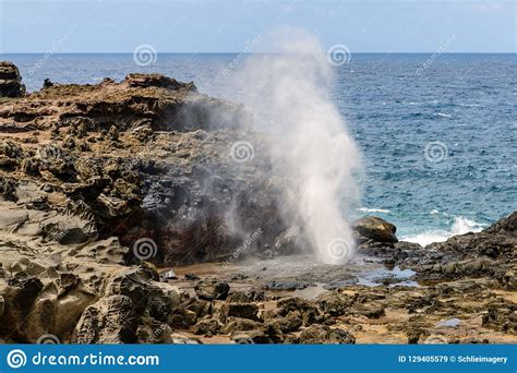 Nakalele Blowhole Erupts In Maui Hawaii Stock Image Image Of Surf