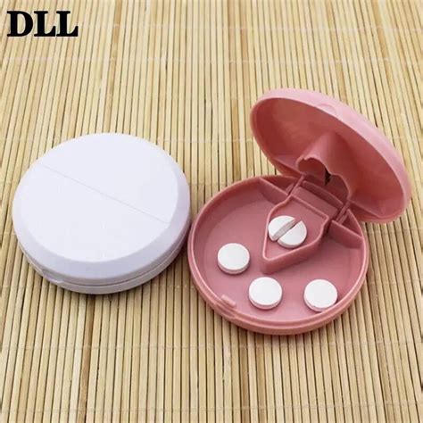 Medicine Cut Compartment Box Holder Pill Splitters Fashion Metal