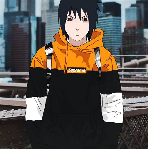 Sasuke Street Wear Supreme Boruto Personagens Personagens De Anime