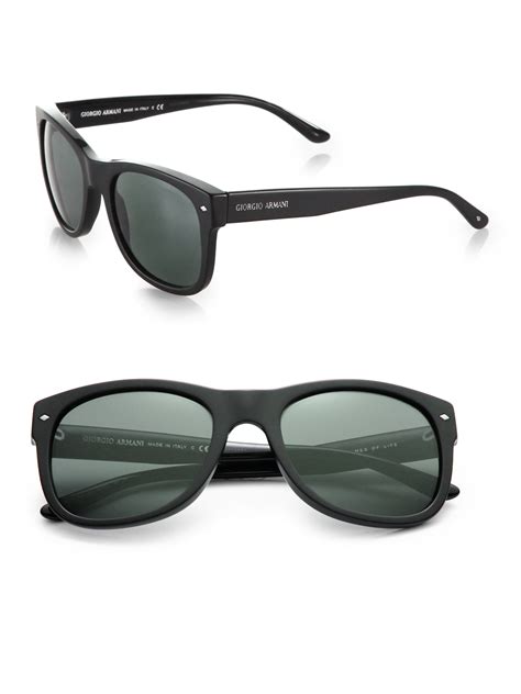 Giorgio Armani Square Acetate Sunglasses In Black For Men Lyst