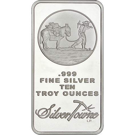 Buy 999 Fine 10oz Silver Bar Trademark Logo Design Silvertowne