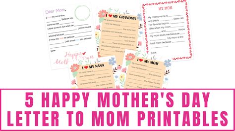5 Happy Mother S Day Letter To Mom Printables Freebie Finding Mom