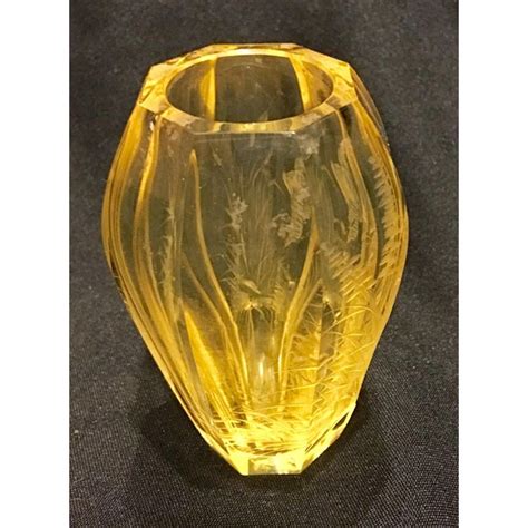 Moser Etched Crystal Bud Vase Chairish