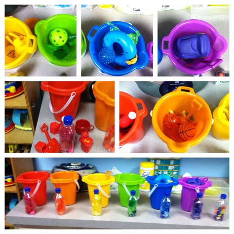 Rainbow Color Sorting Buckets For Our Infant And Toddler Classroom