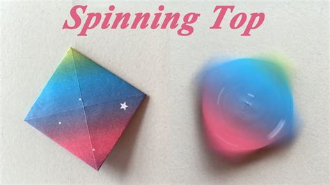 Easy Origami Square Spinning Top Action Fun Toy Origami Youtube
