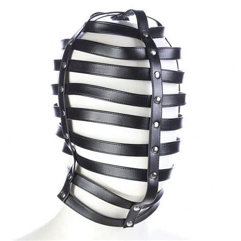 Leather Harness Head Bondage Belt Bdsm Hood Mask Sex Toys For Couples