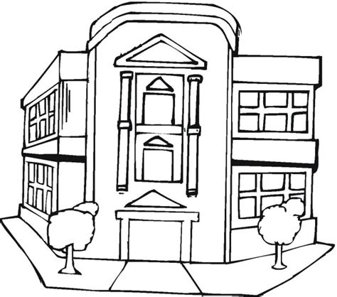 City Buildings Coloring Pages At Free Printable