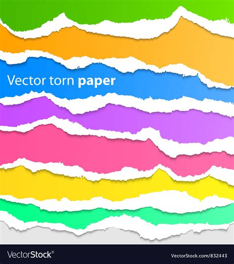 Collection Of Colorful Torn Paper Royalty Free Vector Image