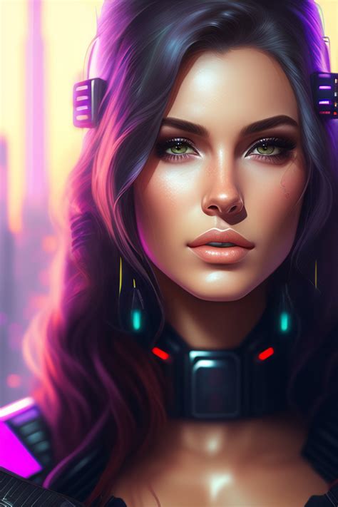Lexica Cyberpunk Girl Portrait High Detailed Sci Fi Background