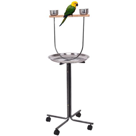 Costway 51 Pet Bird Parrot Play Stand Perch W Stainless Steel Pan